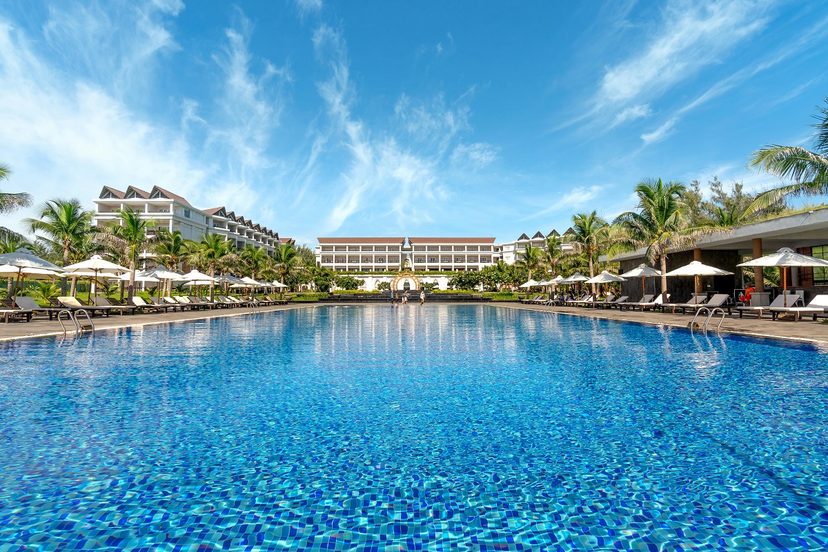 timeshare complex with a large swimming pool