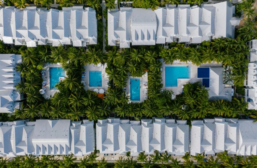 aerial view of a timeshare complex